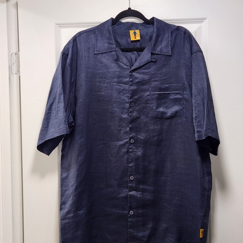 Steve Harvey Men’s Linen Button Down Shirt – Classic Fit – Size XL